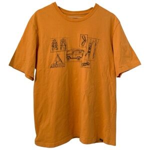 Men’s Ascend Vibrant Orange Camping T-Shirt Short Sleeve Size Large.
